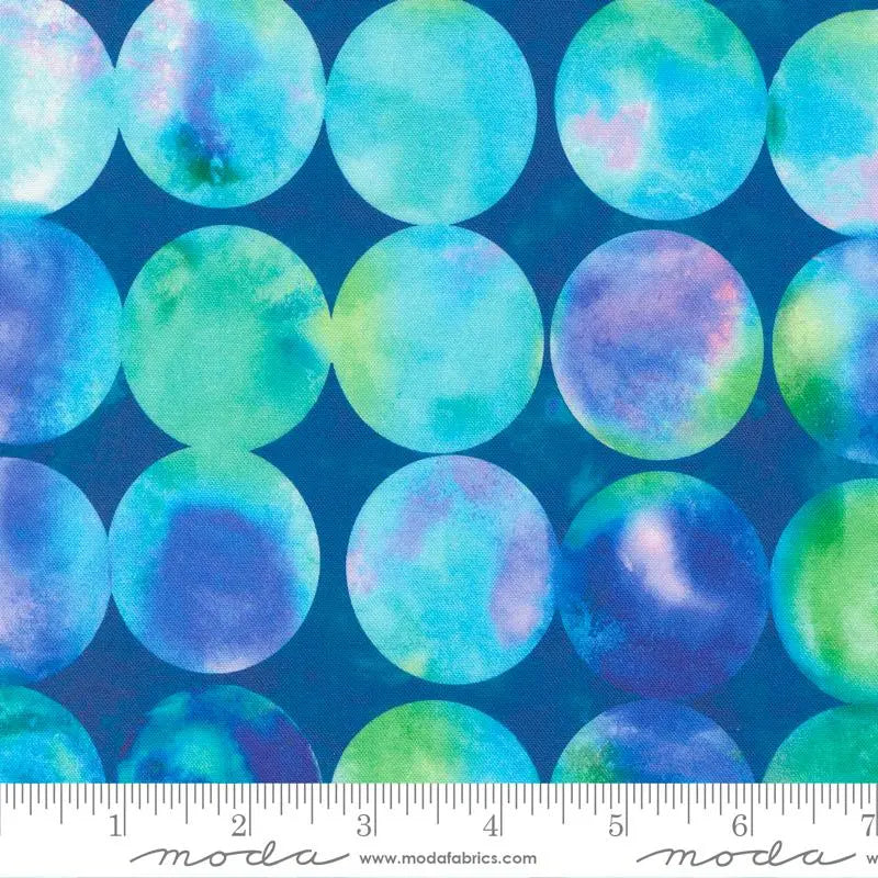 Gradients Auras Sapphire Circles 44"/45" Fabric Per Yard - Prismatic Fiber Arts