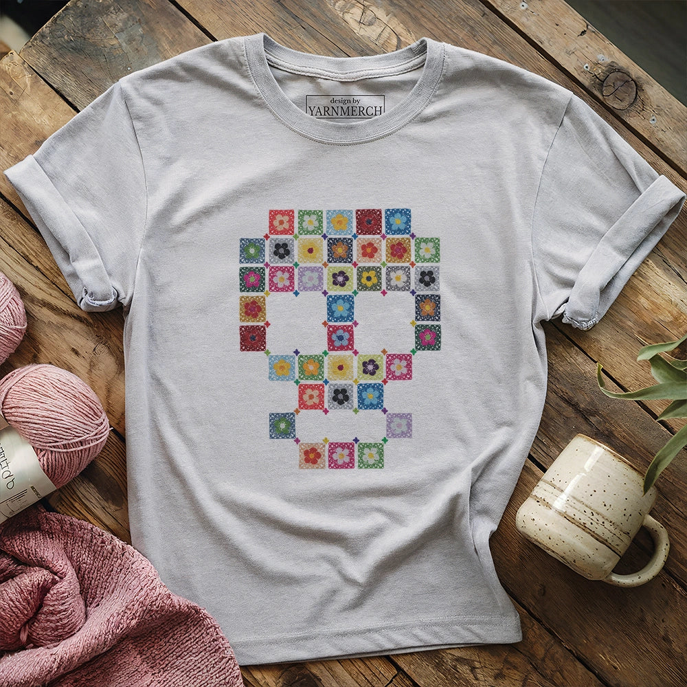 Granny Skull T-shirt - Prismatic Fiber Arts