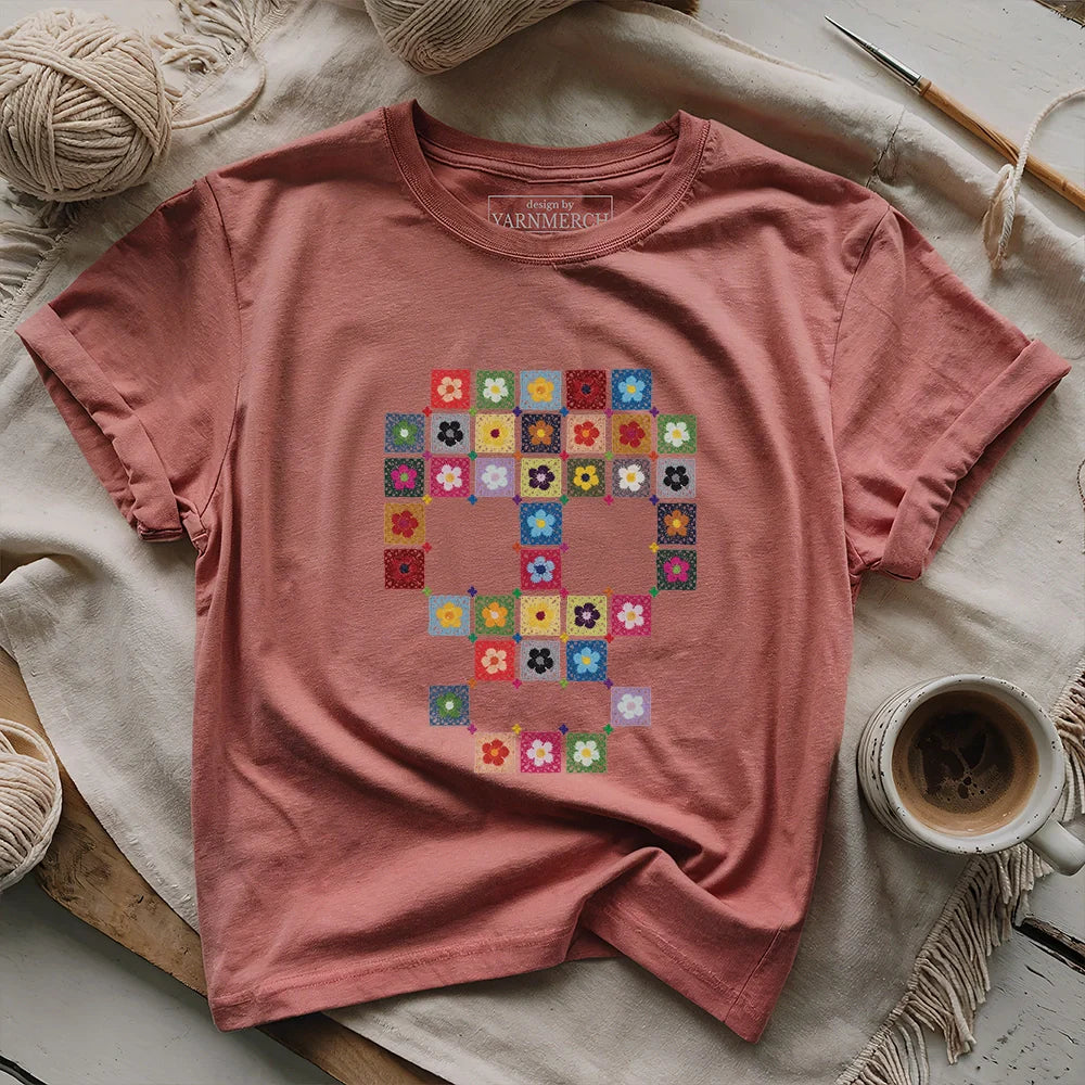 Granny Skull T-shirt - Prismatic Fiber Arts