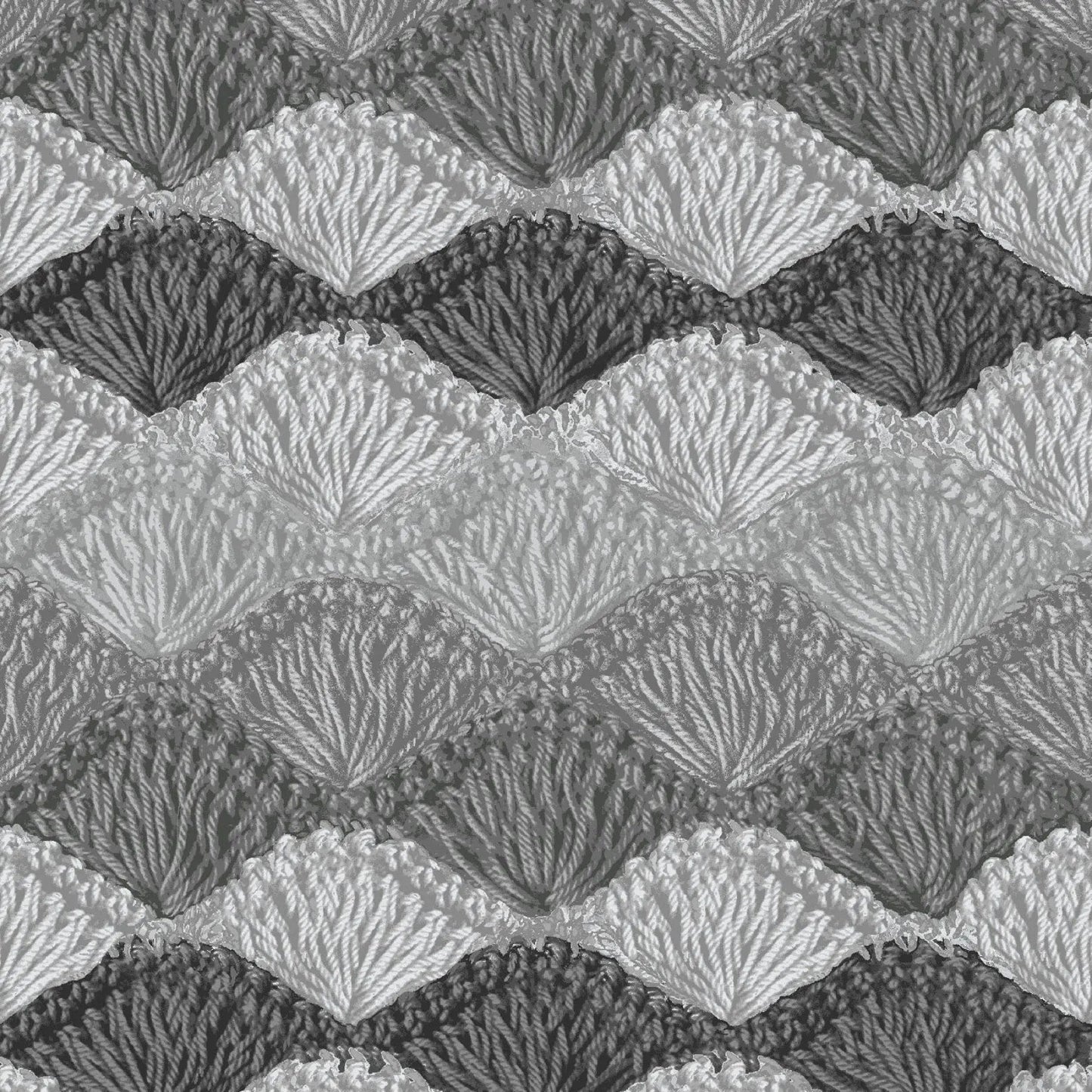 Gray Crochet Charcoal Shell Stitch Cotton Wideback Fabric Per Yard - Prismatic Fiber Arts