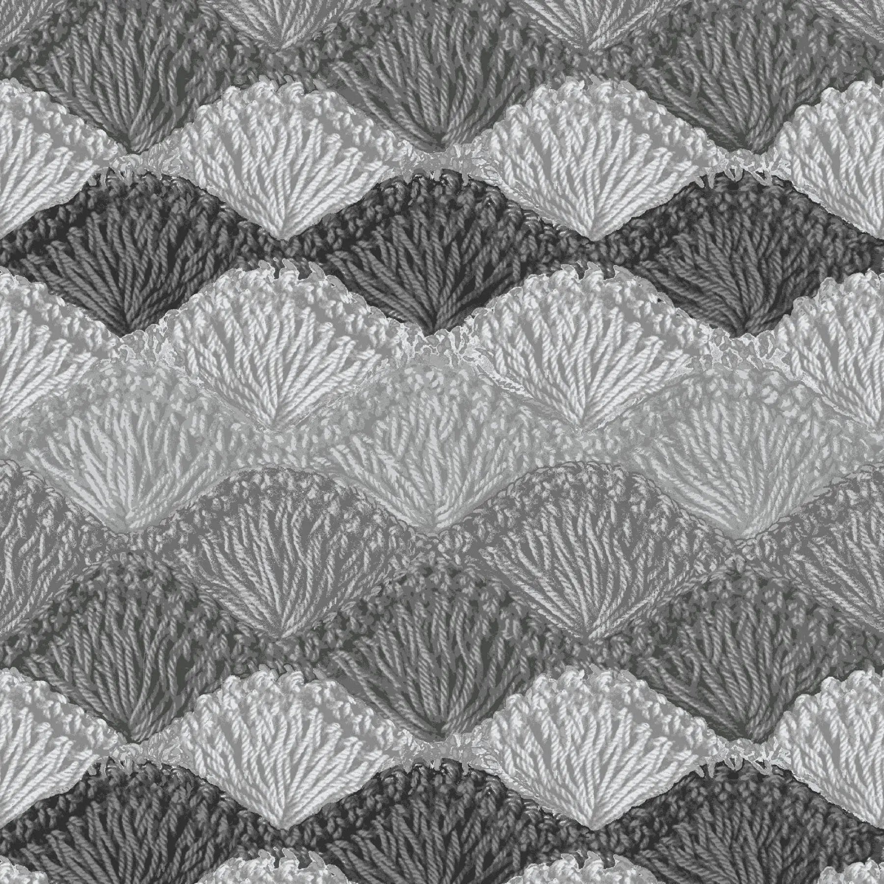 Gray Crochet Charcoal Shell Stitch Cotton Wideback Fabric Per Yard - Prismatic Fiber Arts