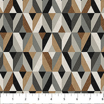 Gray Multi Diamonds Haberdashery Flannel Fabric per Yard - Prismatic Fiber Arts