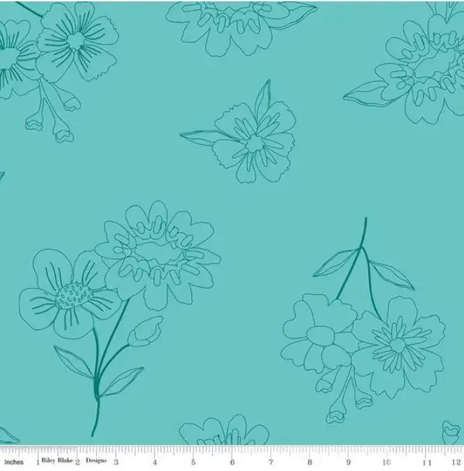 Green Aqua Multi Wideback Spring's in Town Peaccock Fabric Per Yard - Prismatic Fiber Arts
