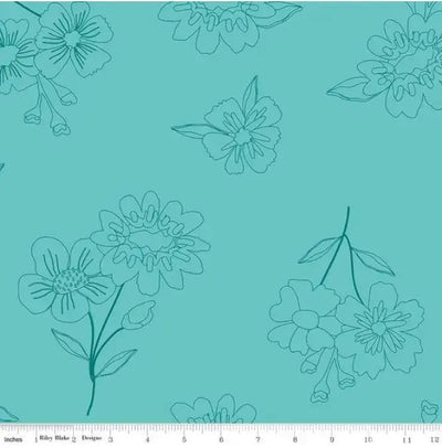 Green Aqua Multi Wideback Spring's in Town Peaccock Fabric Per Yard - Prismatic Fiber Arts