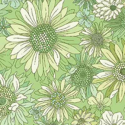 Green Best Friends Sleepovers Cotton Wideback Fabric per yard - Prismatic Fiber Arts