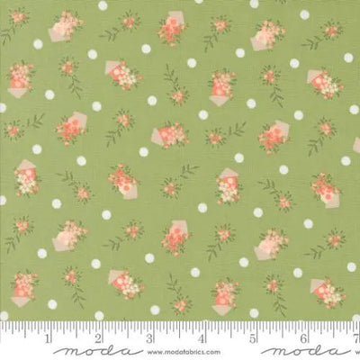 Green Abloom Cucumber Birdhouses Novelty Houses Floral 44"/45" Fabric Per Yard - Prismatic Fiber Arts