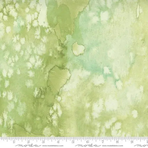 Green Fresh Grass Flow Basic Watercolor Painting 44"/45" Fabric Per Yard - Prismatic Fiber Arts