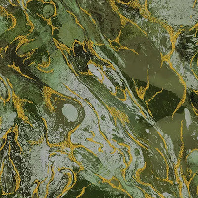 Green Marbled Earth Cotton 44”/45" Fabric Per Yard - Prismatic Fiber Arts