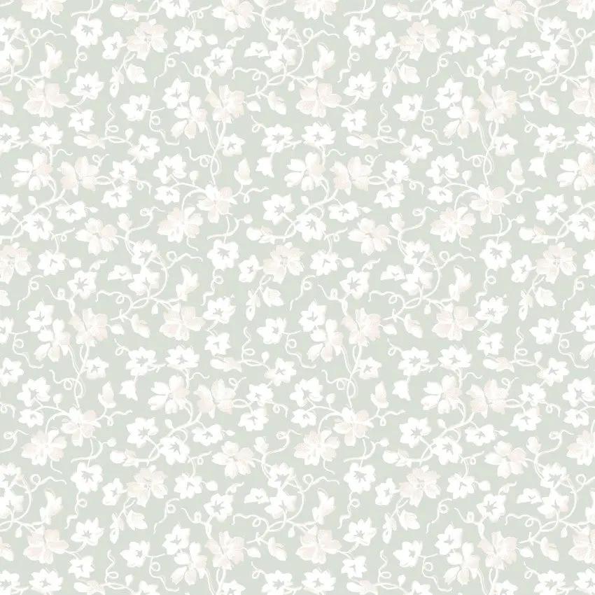Green Packed Ditsy La Fleur Flannel Cotton 42"/43" Fabric Per Yard - Prismatic Fiber Arts