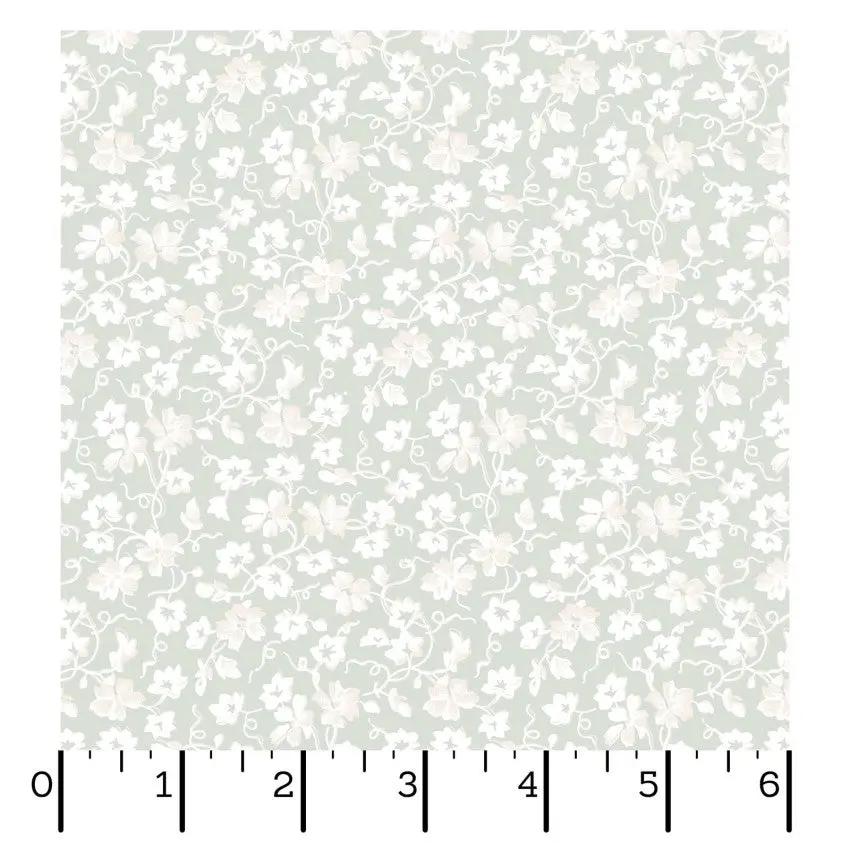 Green Packed Ditsy La Fleur Flannel Cotton 42"/43" Fabric Per Yard - Prismatic Fiber Arts