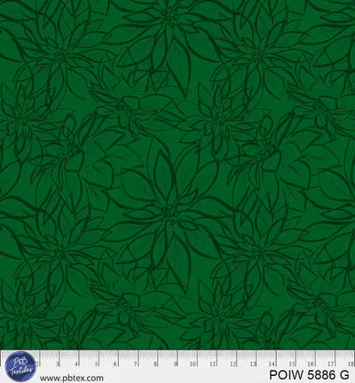 Green Poinsettia Cotton Wideback Fabric per yard - Prismatic Fiber Arts