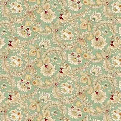 Green Sea Mist Fancy Foulard Cotton Wideback Fabric per yard - Prismatic Fiber Arts