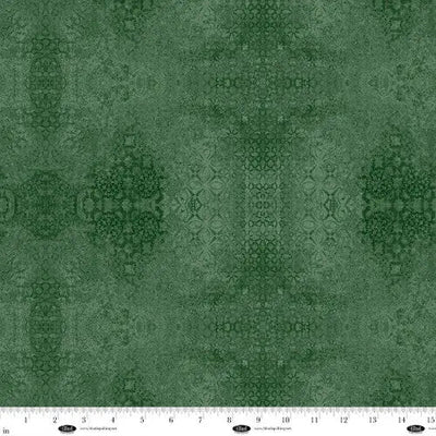 Green Textured Damask Casabella Cotton Wideback Fabric Per Yard - Prismatic Fiber Arts
