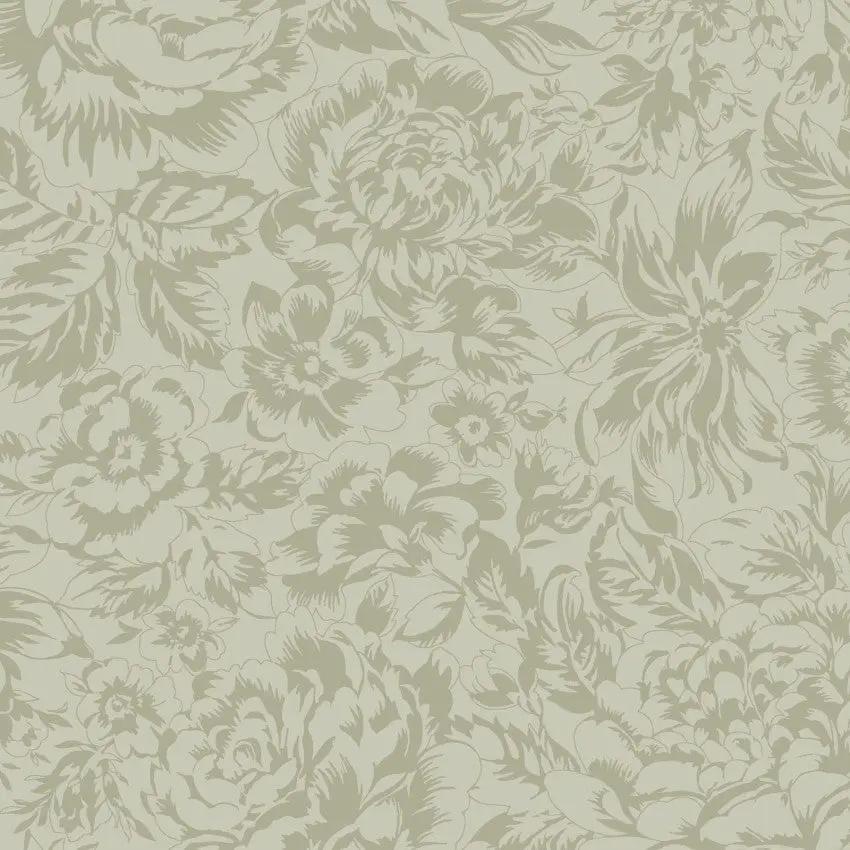 Green Tonal Floral La Fleur Flannel Cotton 42"/43" Fabric Per Yard - Prismatic Fiber Arts