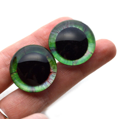 Green Zombie Plastic Safety Eyes - Prismatic Fiber Arts