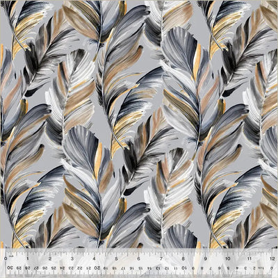 Grey Plume Wideback Cotton Fabric Per Yard - Prismatic Fiber Arts