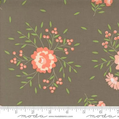 Grey Abloom Slate Springtime Rose Florals 44"/45" Fabric Per Yard - Prismatic Fiber Arts