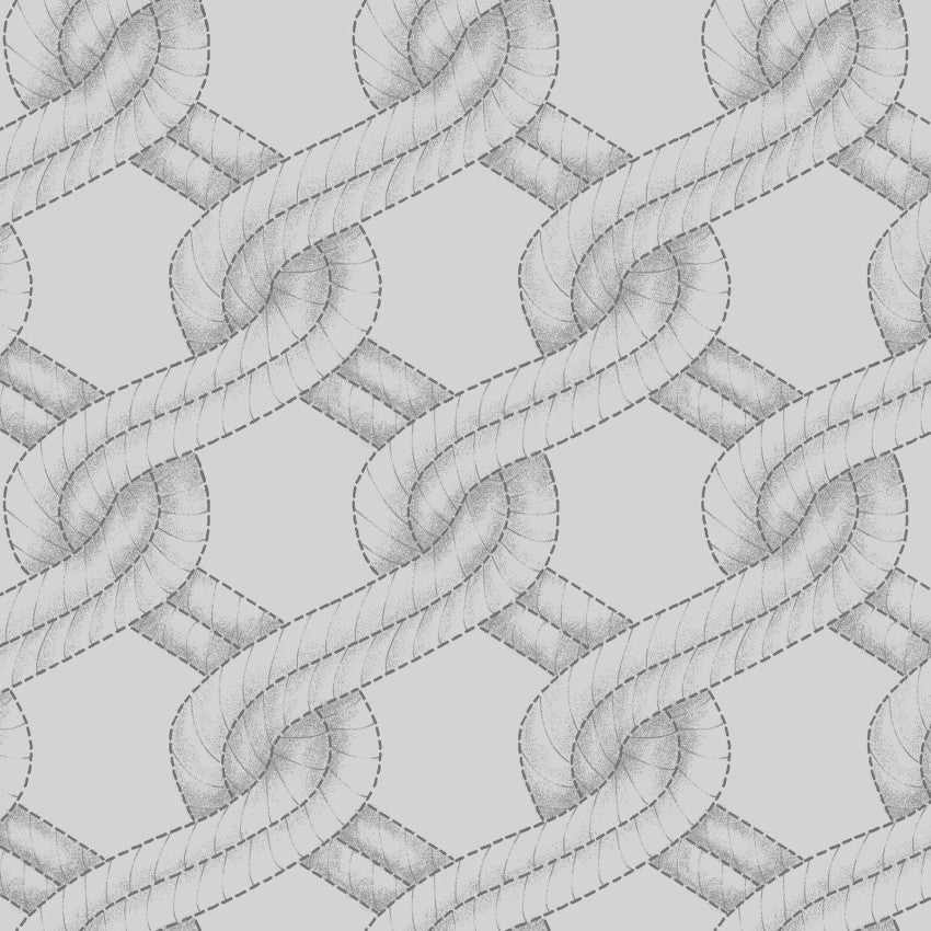 Grey Twisted Rope Stitched Braid Cotton Wideback Fabric Per Yard - Prismatic Fiber Arts