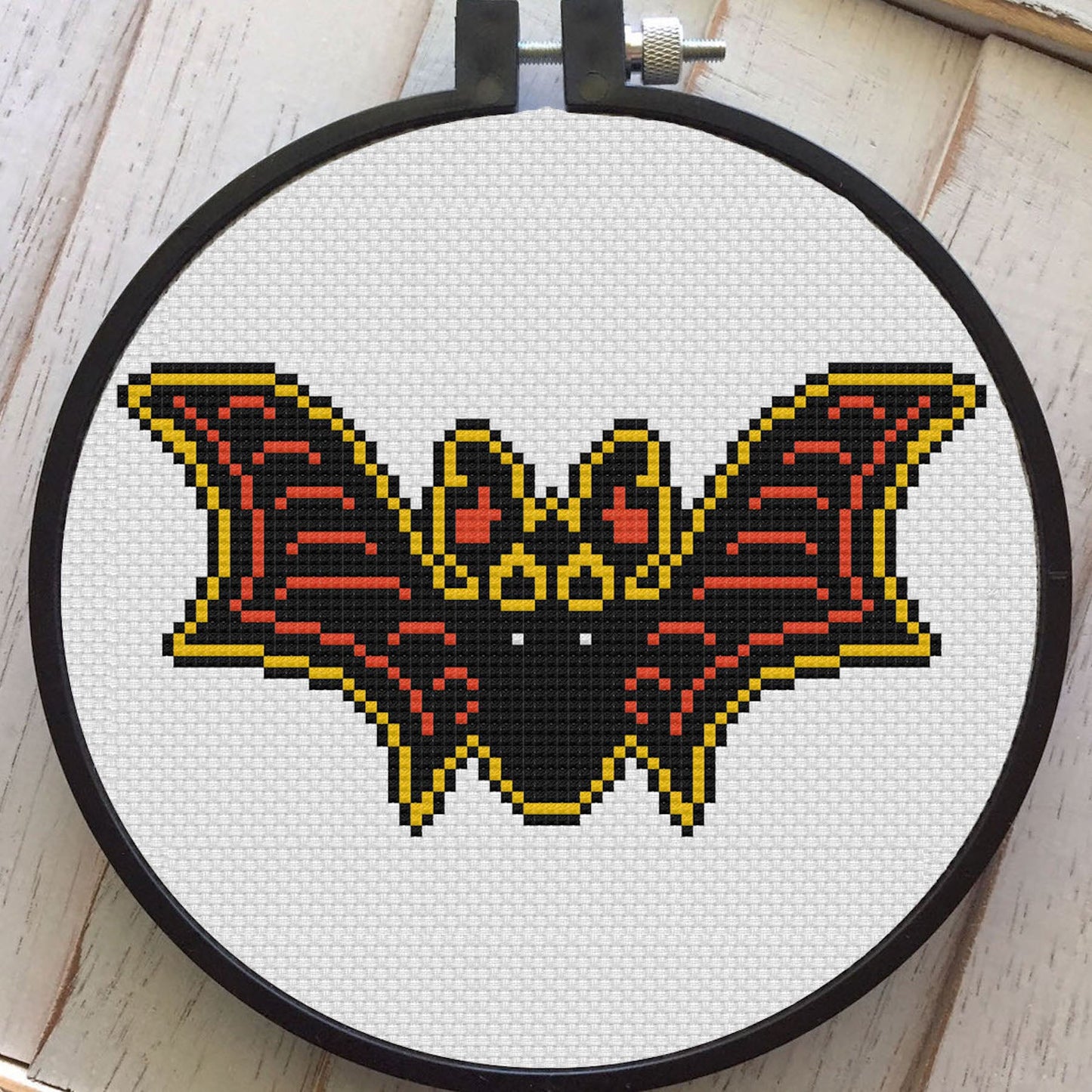 Vintage Halloween Bat Counted Cross Stitch DIY KIT Intermediate - Prismatic Fiber Arts