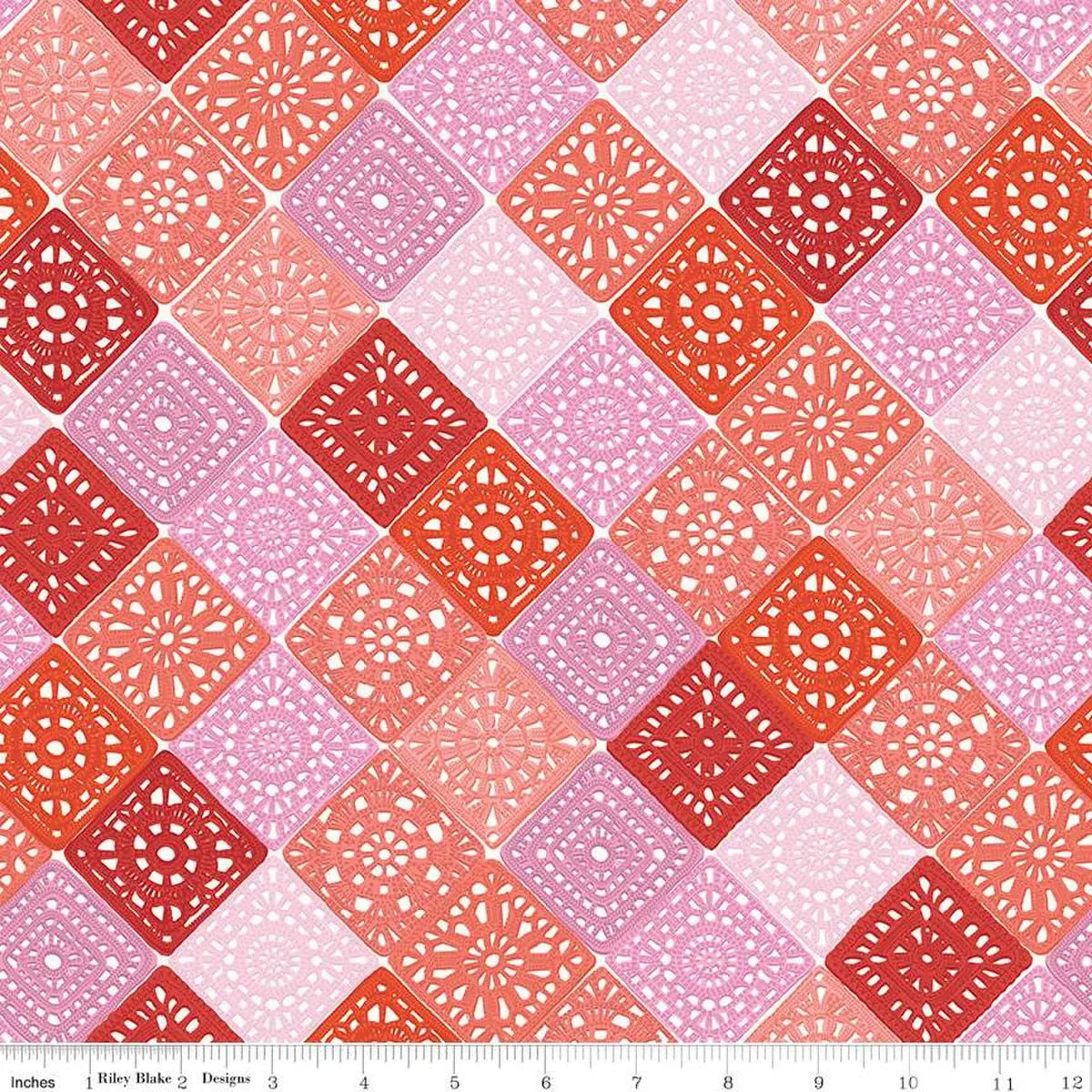 Hand Made Crochet Pink Cotton 43"/44" Fabric Per Yard - Prismatic Fiber Arts