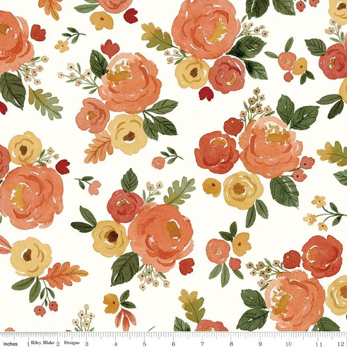Happy Fall Days Floral Cloud Cotton Wideback Fabric per yard - Prismatic Fiber Arts