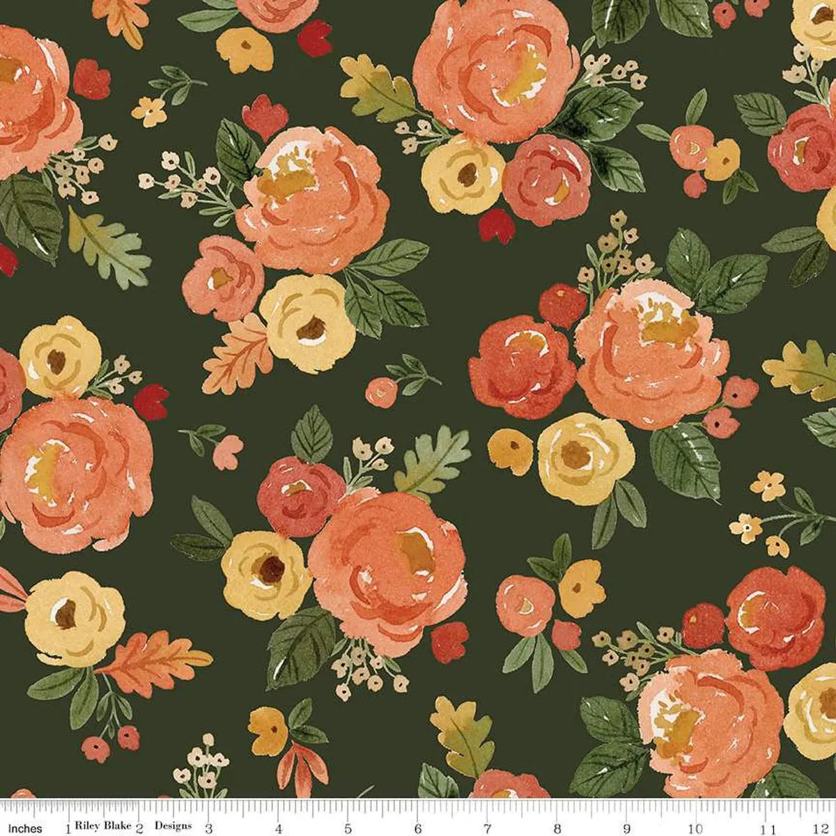 Happy Fall Days Floral Forest Cotton Wideback Fabric per yard - Prismatic Fiber Arts