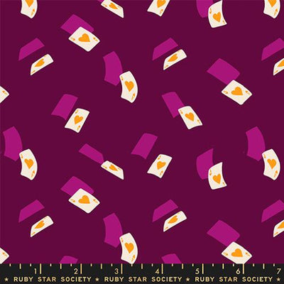 Hello Alice Purple Velvet Falling Aces Cotton 43"/44" Fabric Per Yard - Prismatic Fiber Arts