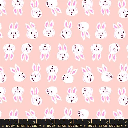 Hello Alice Vintage Pink Rushing Rabbit Cotton 43"/44" Fabric Per Yard - Prismatic Fiber Arts