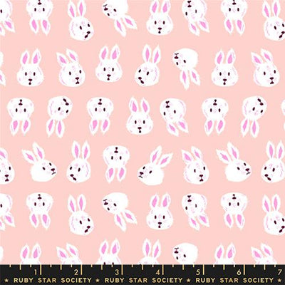 Hello Alice Vintage Pink Rushing Rabbit Cotton 43"/44" Fabric Per Yard - Prismatic Fiber Arts