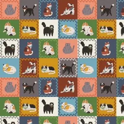 Here Kitty, Kitty Cat Squares 43"/44" Fabric Per Yard - Prismatic Fiber Arts