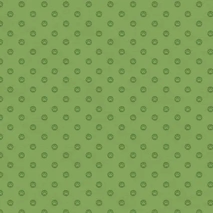 Here Kitty, Kitty Polka Paws Green 43"/44" Fabric Per Yard - Prismatic Fiber Arts