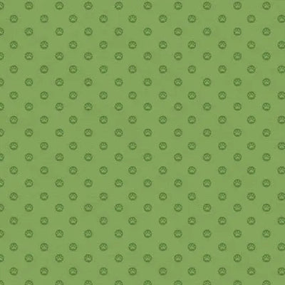 Here Kitty, Kitty Polka Paws Green 43"/44" Fabric Per Yard - Prismatic Fiber Arts
