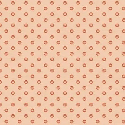 Here Kitty, Kitty Polka Paws Orange 43"/44" Fabric Per Yard - Prismatic Fiber Arts