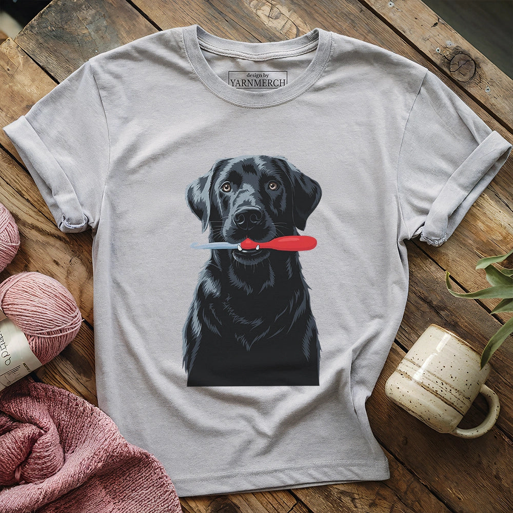 Hooked Pup T-shirt - Prismatic Fiber Arts