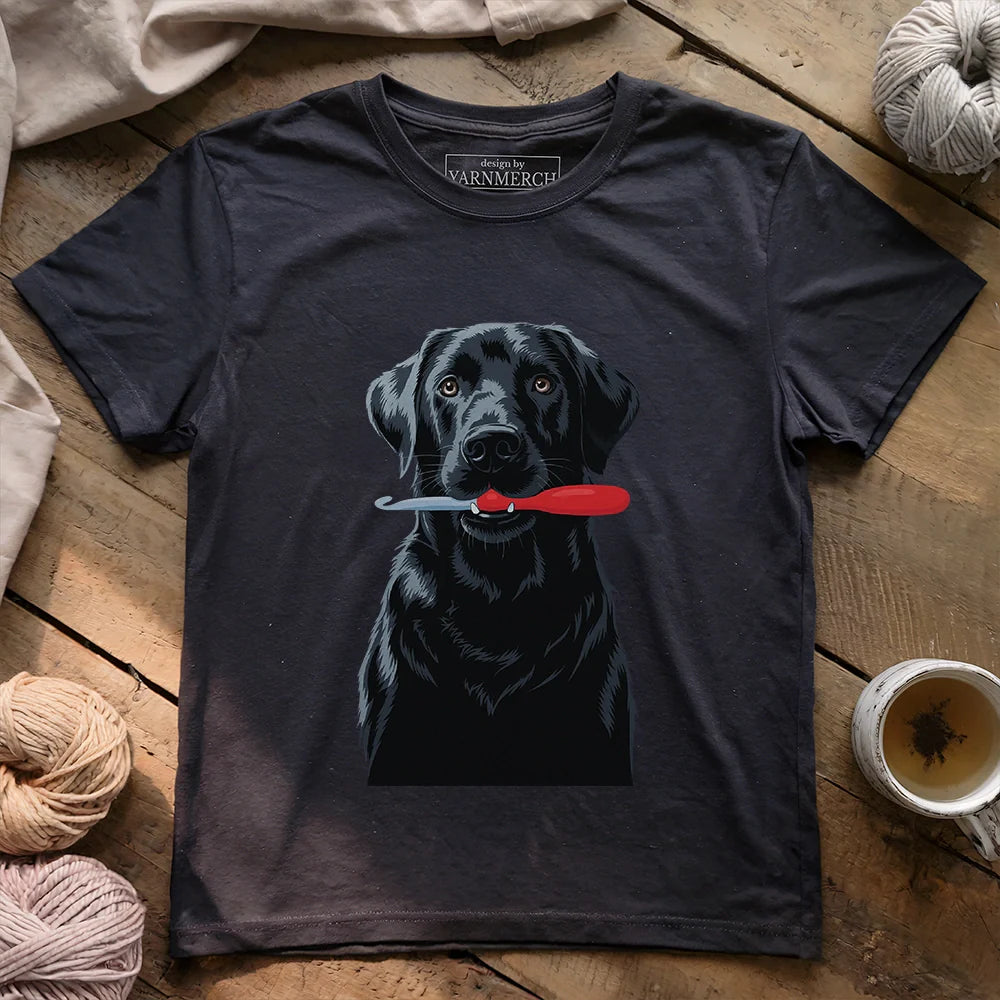 Hooked Pup T-shirt - Prismatic Fiber Arts