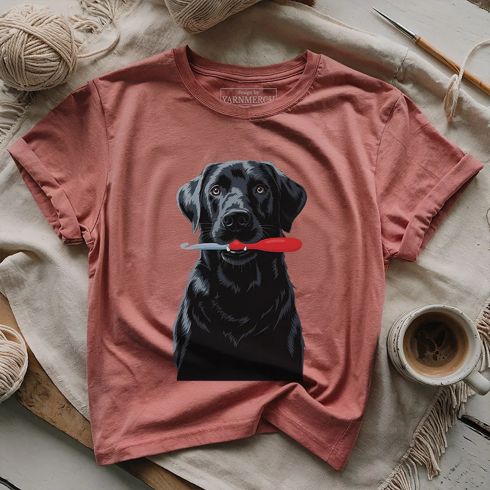 Hooked Pup T-shirt - Prismatic Fiber Arts