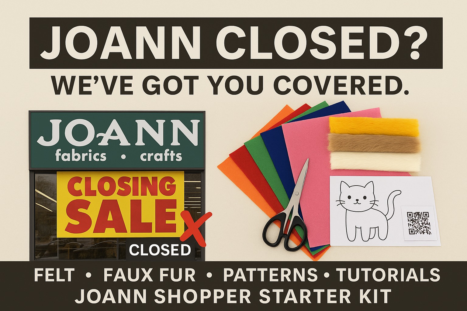 Joann Shopper Starter Kit – Felt & Faux Fur Precut Bundle for DIY Crafts - Prismatic Fiber Arts