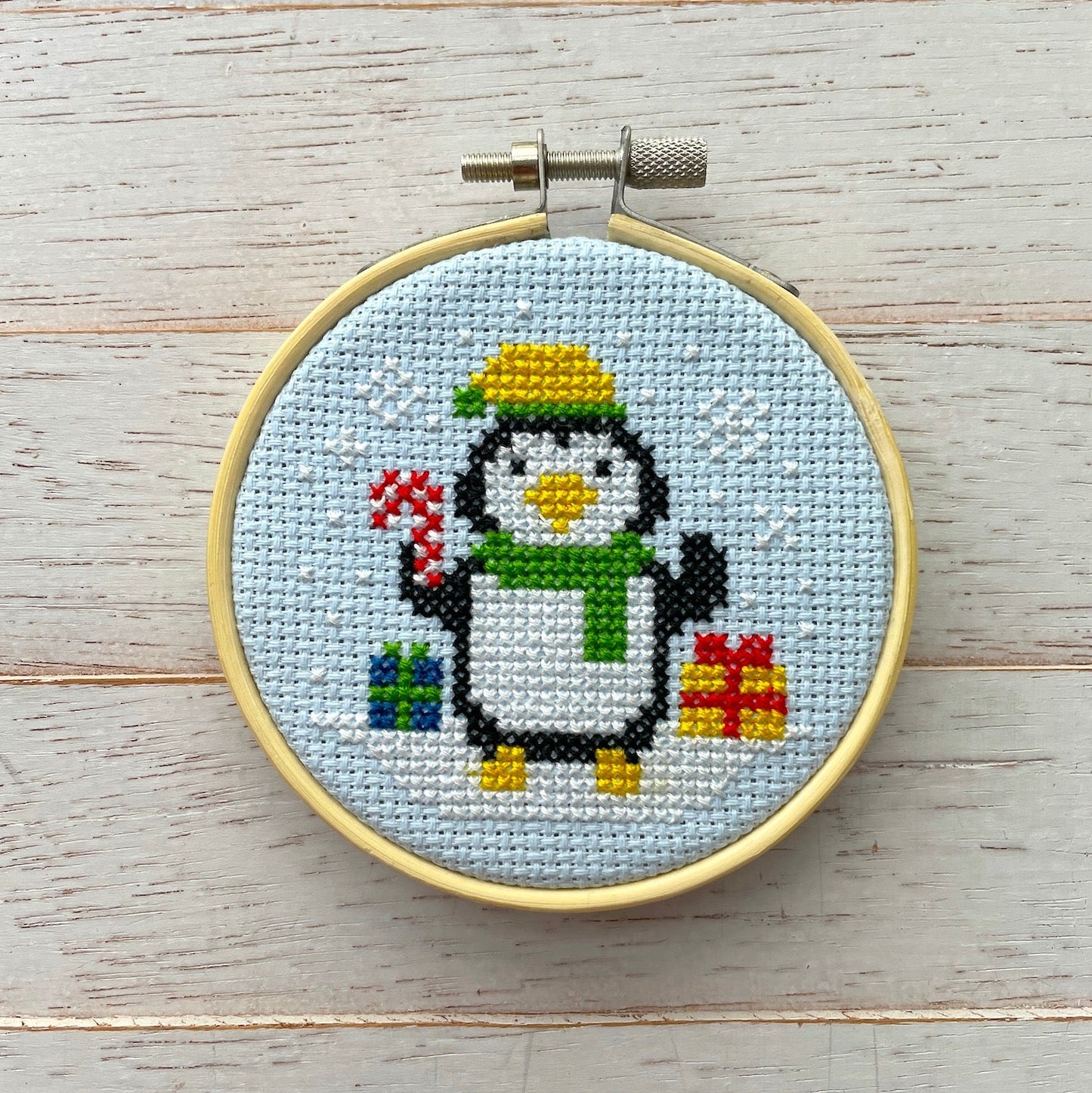 Penguin Ornament Cross Stitch Kit - Prismatic Fiber Arts