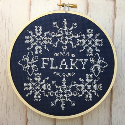Flaky Counted Cross Stitch DIY KIT Intermediate - Prismatic Fiber Arts