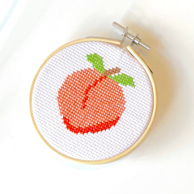 Peach Cross Stitch Kit - Prismatic Fiber Arts