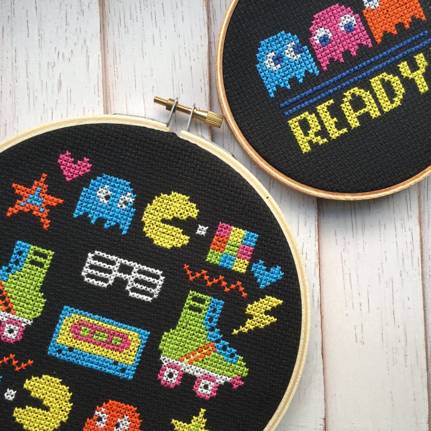 80's Sampler Counted Cross Stitch DIY KIT - Prismatic Fiber Arts