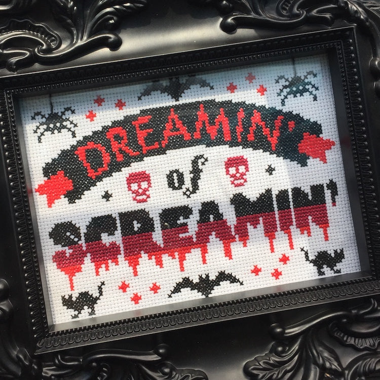 Dreamin' of Screamin' Counted Cross Stitch DIY KIT - Prismatic Fiber Arts