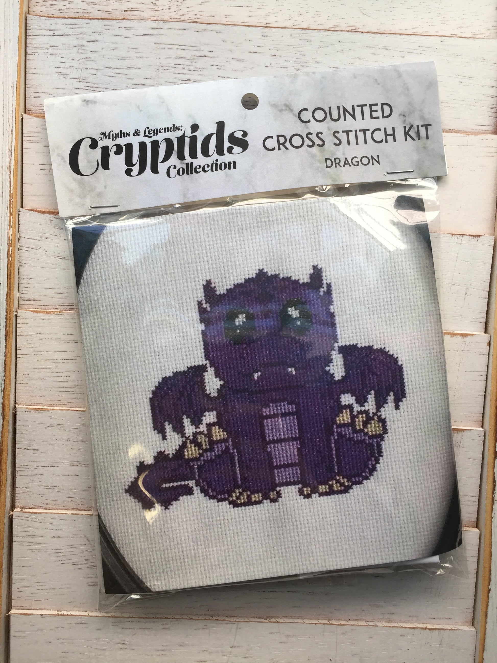 Purple Dragon Counted Cross Stitch DIY KIT Intermediate - Prismatic Fiber Arts