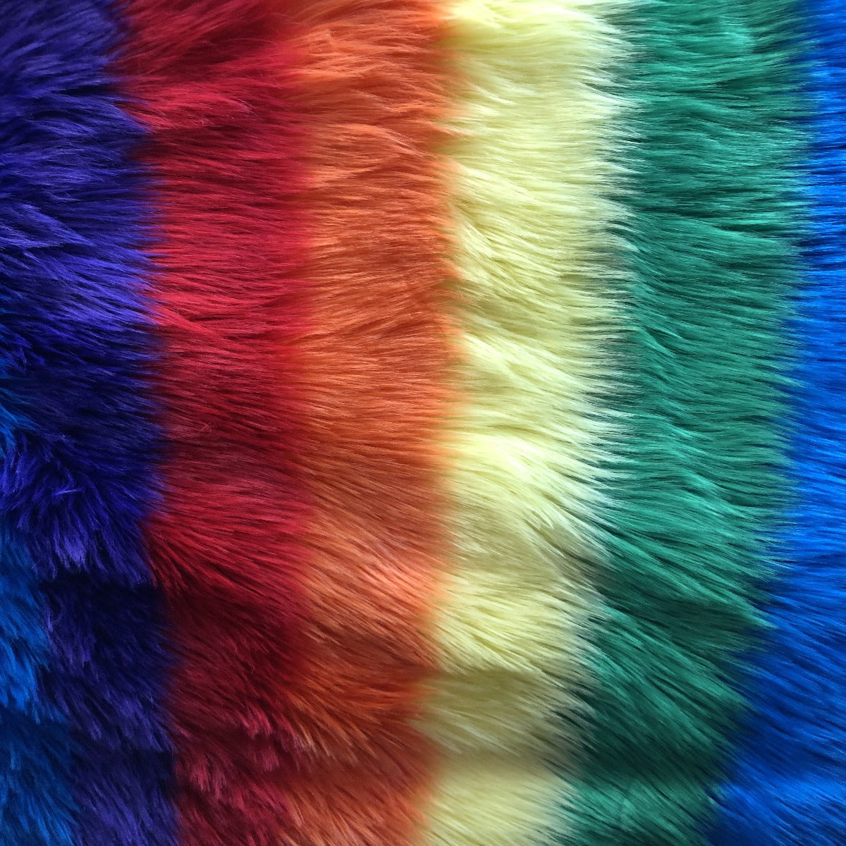 Striped Long Pile Faux Fur Fabric - Prismatic Fiber Arts