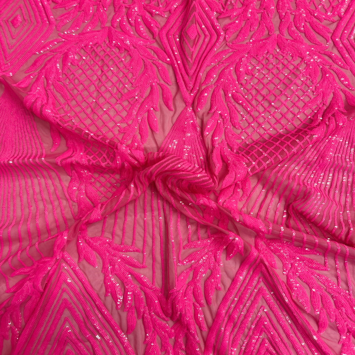 Alpica Geometric Stretch Sequins Fabric - Prismatic Fiber Arts