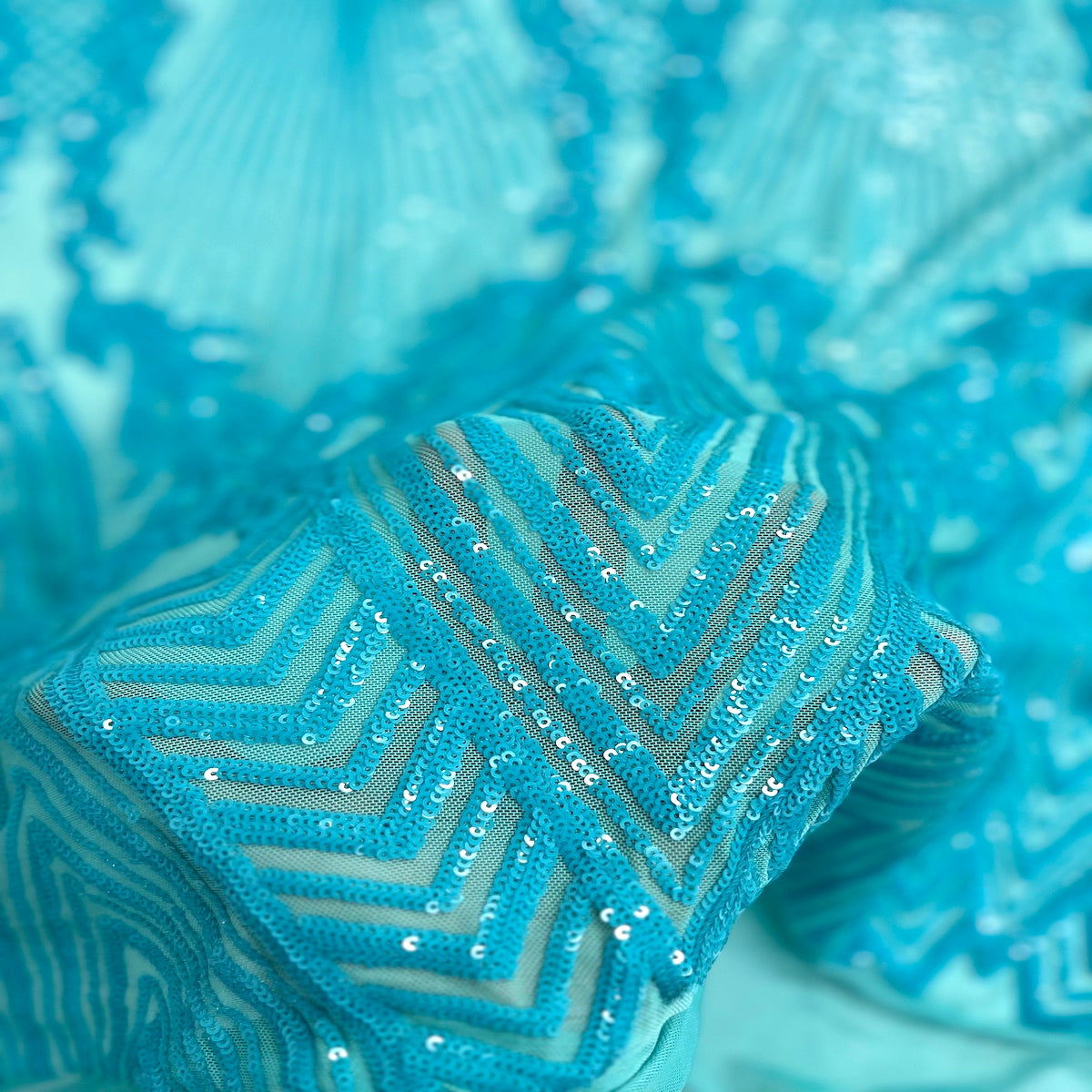 Alpica Geometric Stretch Sequins Fabric - Prismatic Fiber Arts