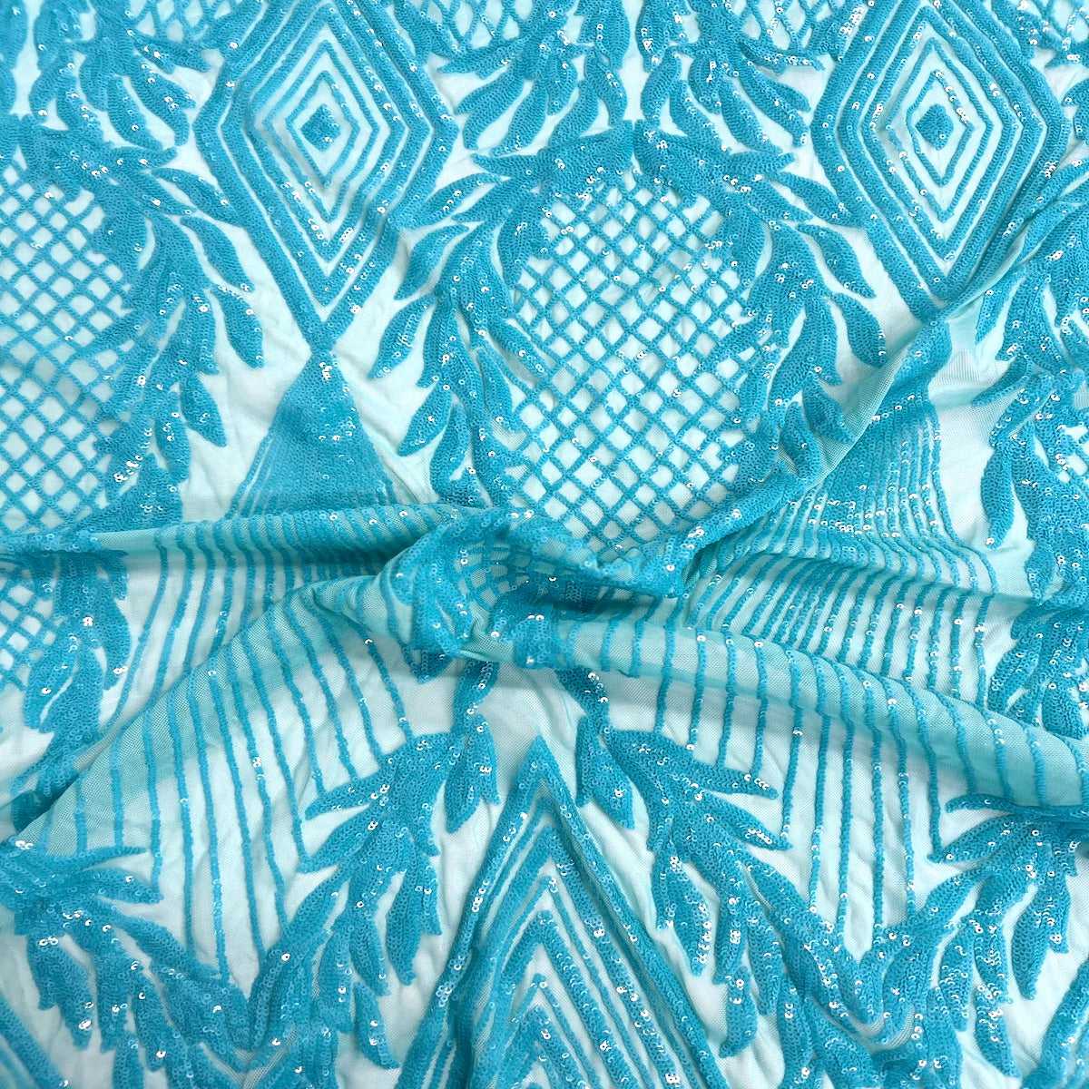 Alpica Geometric Stretch Sequins Fabric - Prismatic Fiber Arts
