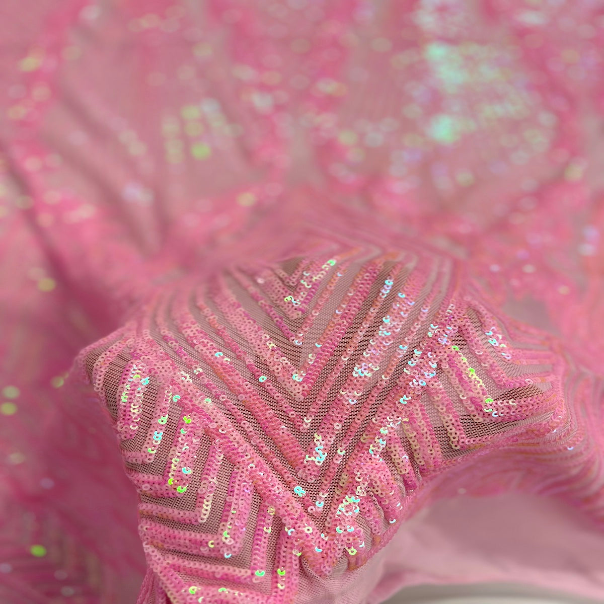 Alpica Geometric Stretch Sequins Fabric - Prismatic Fiber Arts