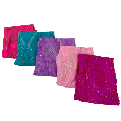Alpica Geometric Stretch Sequins Fabric - Prismatic Fiber Arts