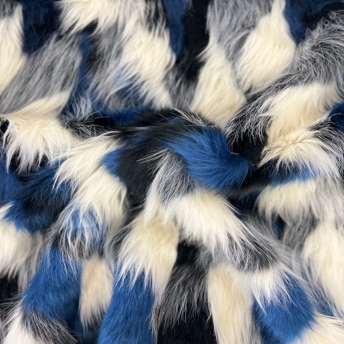 Multicolor Patchwork Faux Fur Fabric - Prismatic Fiber Arts